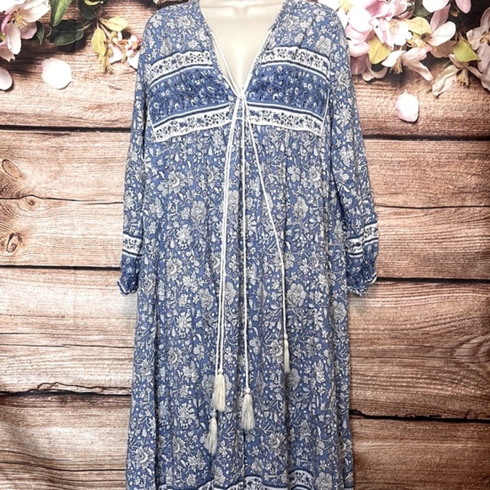 Blue floral boho dress - Picture 2 of 4